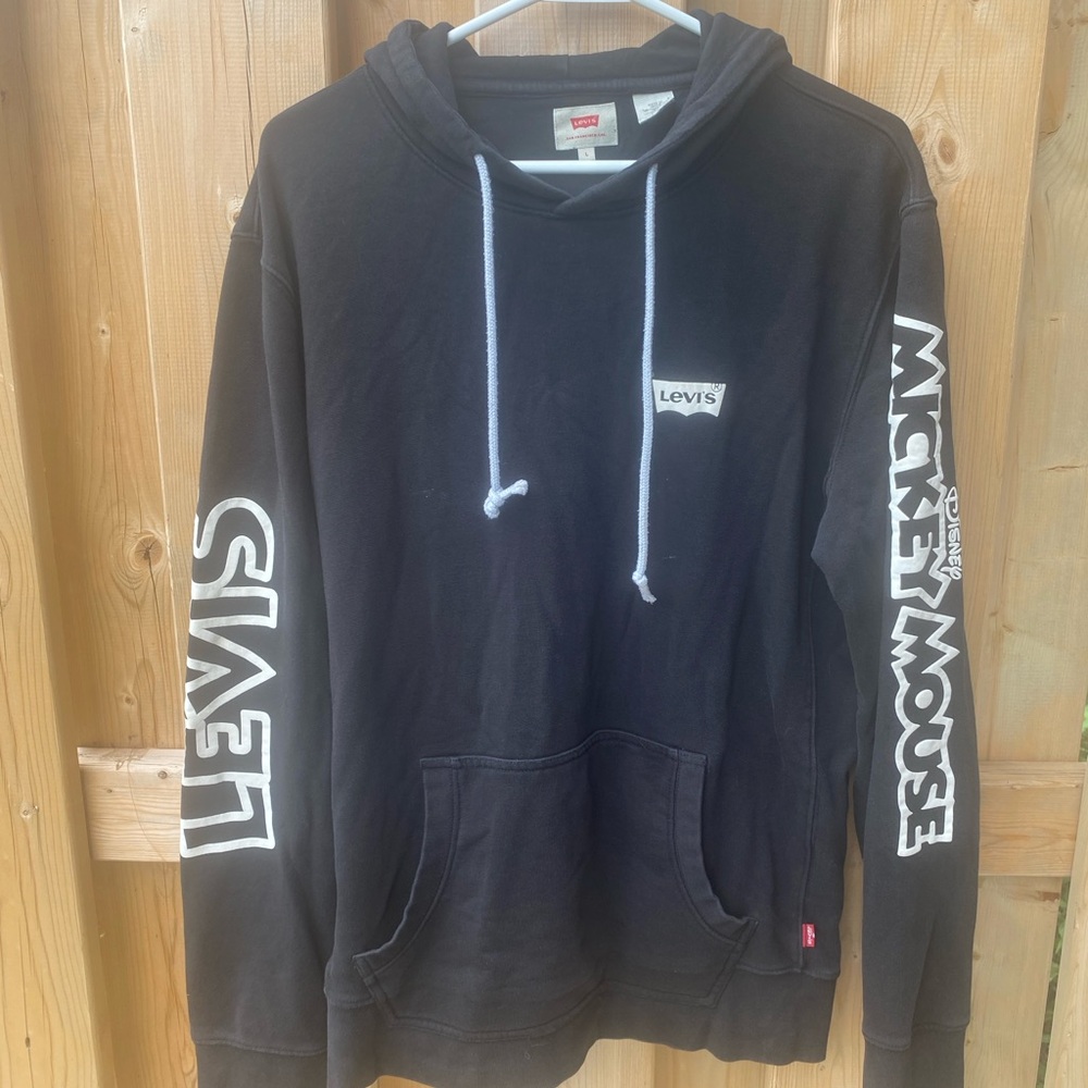 Levi's Black Hoodie with Mickey Mouse Design